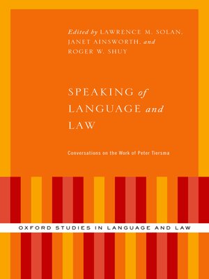 cover image of Speaking of Language and Law